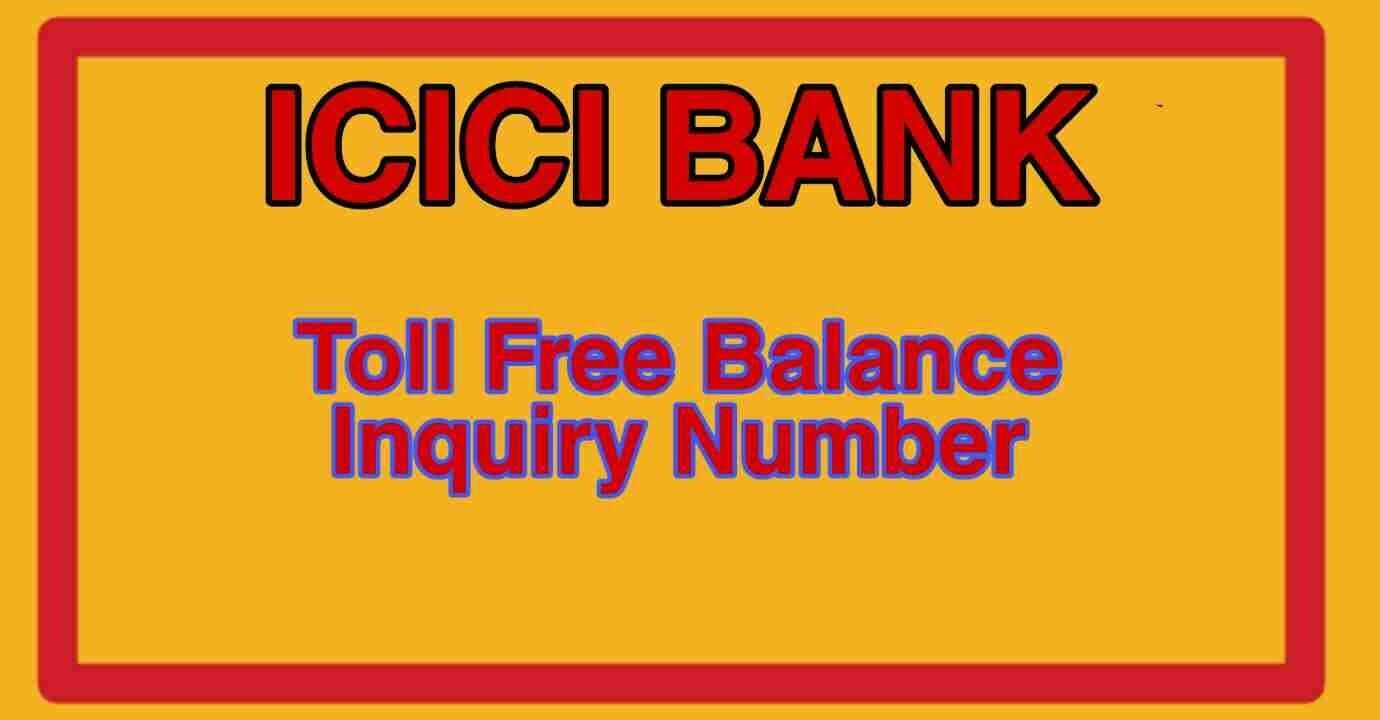 ICICI bank toll free number